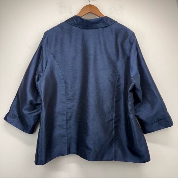 Russel Kemp size 2X Women’s Blue 3/4 Sleeve Button Up Blazer Jacket - Picture 8 of 8